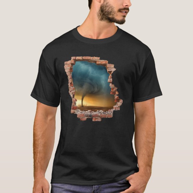 Camiseta Tornado Storm Wall Destruction Hurricane Chaser Me (Frente)