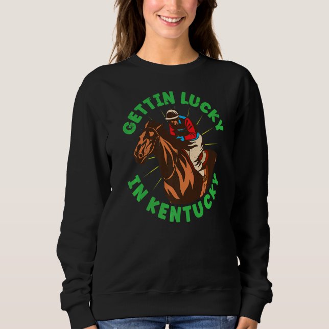 Camiseta Tornando-Se Sortuda Em Kentucky Horse Racing Vinta (Frente)