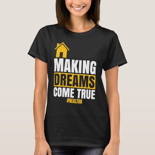 Camiseta Tornando Sonhos Realidade Corretor de Imóveis Vend (Frente)