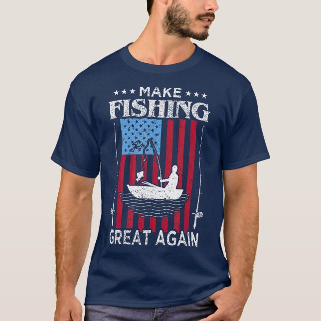 Camiseta Tornar Excelente De Pesca Novamente (Frente)