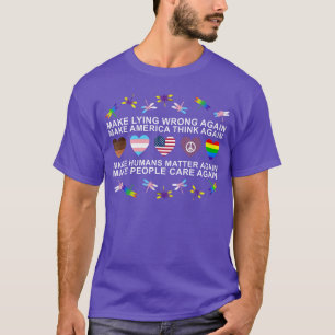 Camiseta Tornar Mentir Errado Novamente Roupas de Direitos