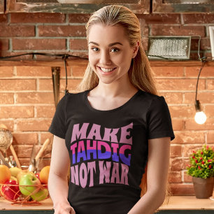 Camiseta Tornar Tahdig Não Guerra Presente persa engraçad