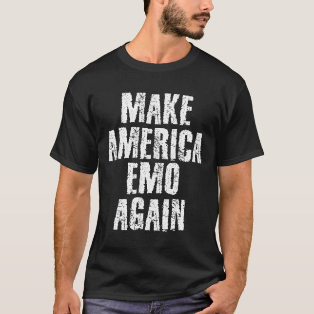 Camiseta Torne a América Emo Novamente Presente Engraçado p (Frente)