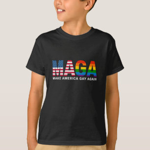 Camiseta Torne a América Gay Novamente Orgulho Gay 2025 LGB