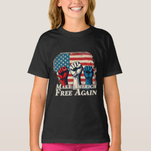 Camiseta Torne a América livre novamente Trabalho de arte