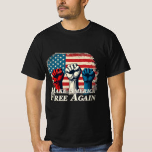 Camiseta Torne a América livre novamente Trabalho de arte