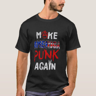Camiseta Torne a América Punk Novamente Engraçada Rock dos