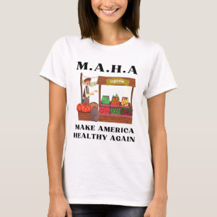 Camiseta Torne a América saudável novamente Veggie Stand Tr