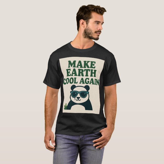 Camiseta Torne a Terra Legal novamente - Engraçado Eco Pand (Frente Completa)