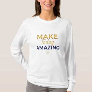 Camiseta Torne Hoje Incrível Design Sol Dourado Marinho