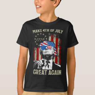 Camiseta Torne o 4 de Julho Grande Novamente Trump Homens M
