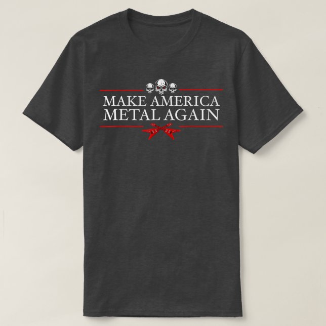 Camiseta Torne o American Metal novamente Trump Rock Heavy  (Frente do Design)