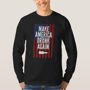 Camiseta Torne o Bebado Americano novamente Bebendo de Cerv