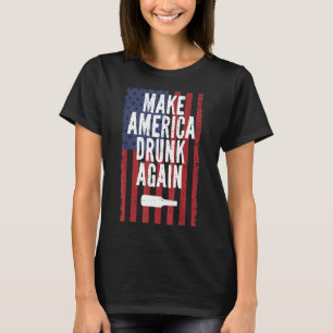 Camiseta Torne o Bebado Americano novamente Bebendo de Cerv