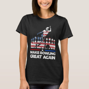 Camiseta Torne o Boliche Ótimo Novamente Piada Trump Bandei