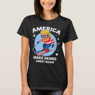 Camiseta Torne o esqui ótimo novamente - usa trump ski