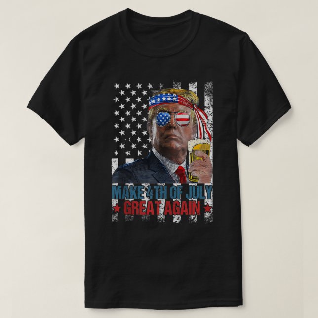 Camiseta Torne o Excelente de 4 de julho novamente engraçad (Frente do Design)