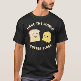 Camiseta Torne o Mundo um Local Mais Manteiga Kawaii Mantei