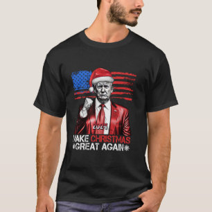 Camiseta Torne o Natal Greast Novamente Trump Santa Claus A