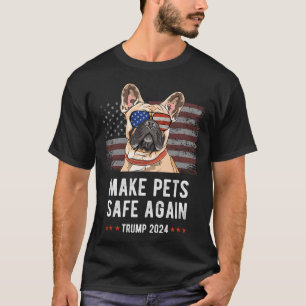 Camiseta Torne Os Animais Seguros Novamente Cachorro Francê
