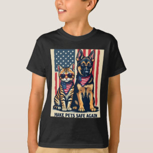 Camiseta Torne Os Animais Seguros Novamente Os Gatos De Tru