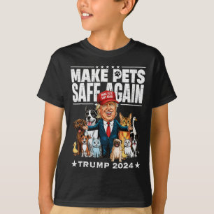 Camiseta Torne Os Animais Seguros Novamente Trump 2024 Salv