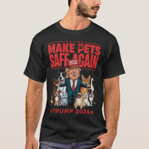 Camiseta Torne Os Animais Seguros Novamente Trump 2024 Salv