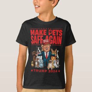 Camiseta Torne Os Animais Seguros Novamente Trump 2024 Salv