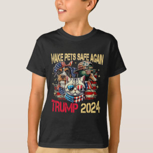 Camiseta Torne Os Animais Seguros Novamente Trump Harris De
