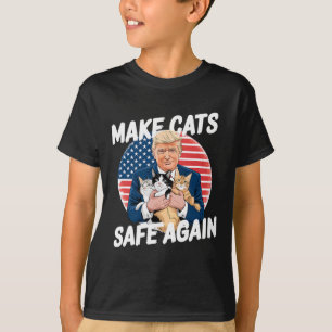Camiseta Torne Os Gatos Seguros Mais Uma Vez Votar Trump Sa