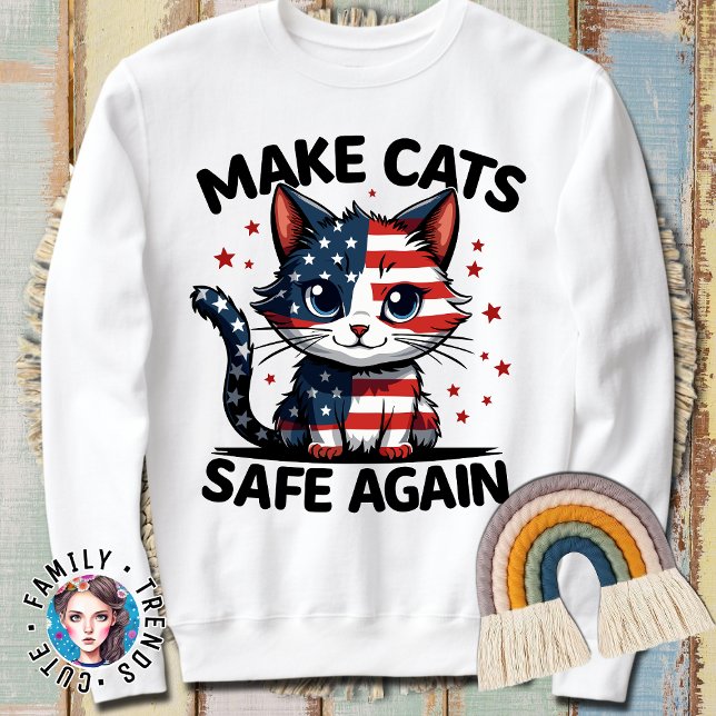 Camiseta Torne Os Gatos Seguros Novamente Engraçados Presid (Criador carregado)