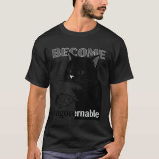 Camiseta Torne-se Ingovernável - Gato Preto Mordendo a Mão