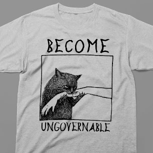 Camiseta Torne-se Ingovernável Meme de Gato Preto
