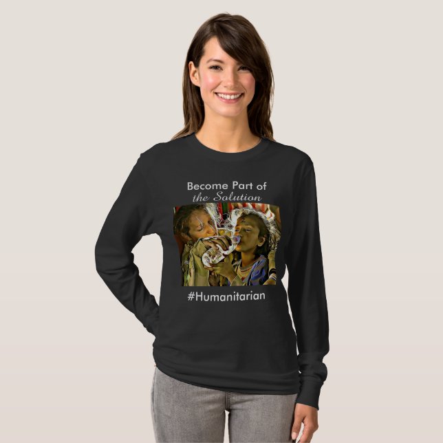 Camiseta Torne-se parte da solução, #Humanitário (Frente Completa)