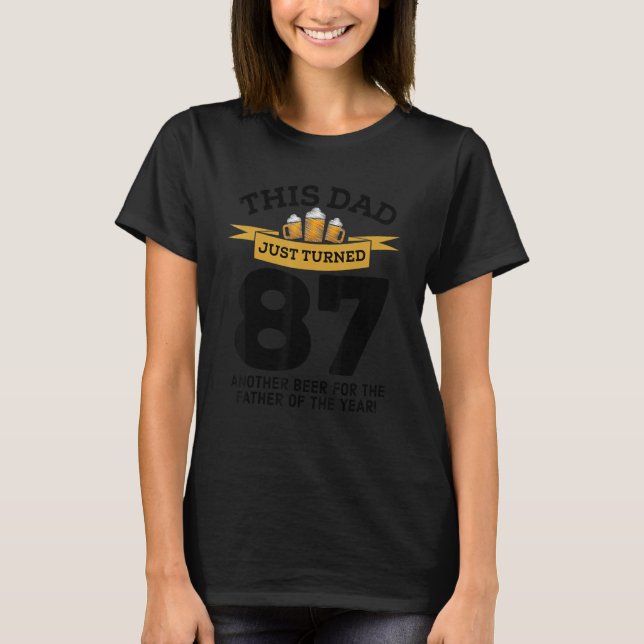 Camiseta Tornei 87 Bebendo de Cerveja 87º Pai Aniversário G (Frente)