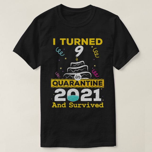 Camiseta Tornei-me 9 em quarentena 2021 9º aniversário 9 an (Frente do Design)