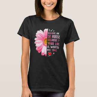 Camiseta Tornei-me Enfermeira de Urgência Porque a Sua Vida