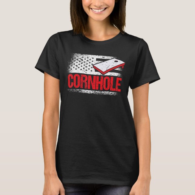 Camiseta Torneio Cornstar Corn Hole Red White (Frente)