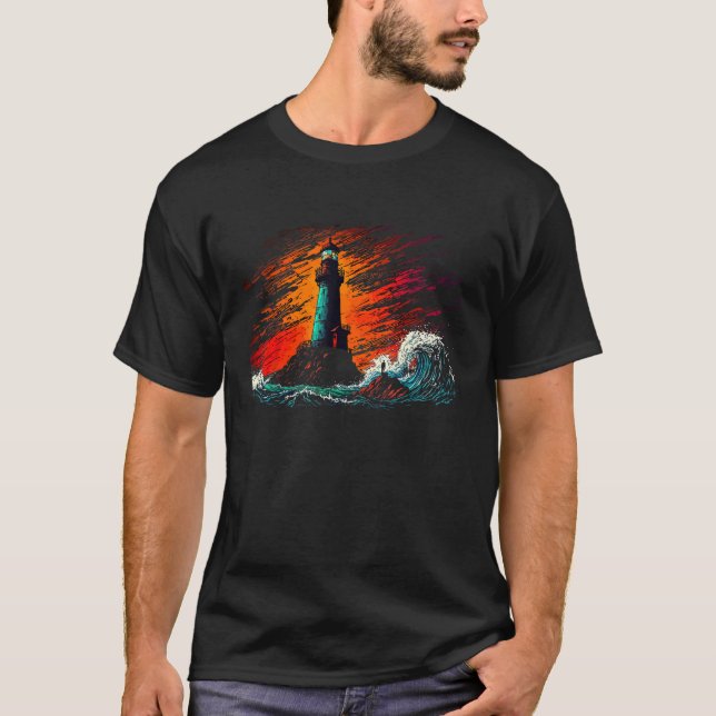 Camiseta Torneio de farol faz lindas ondas de aquarela (Frente)