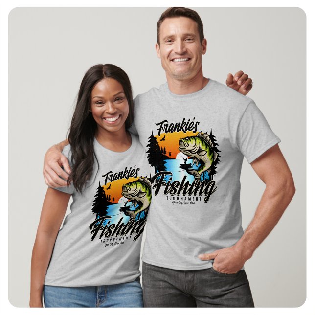 Camiseta Torneio de Pesca Personalizado Peixe Pescador Trut (Criador carregado)
