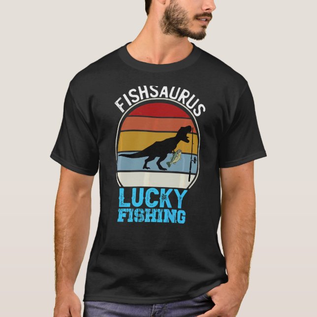 Camiseta Torneio de Pesca Sorte do Robalo Dinossauro Fishsa (Frente)
