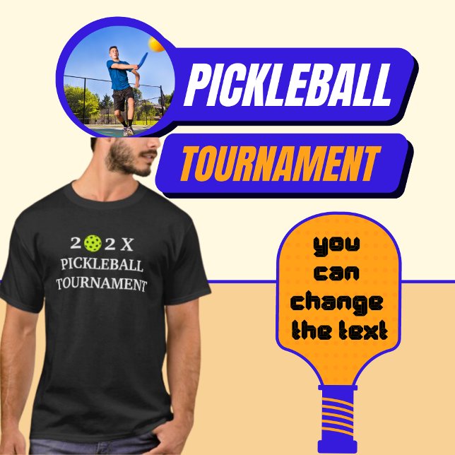 Camiseta Torneio de seleção 202X preto (Personalized Pickleball Tournament [Add Year].)