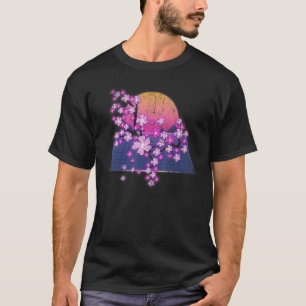 Camiseta Torneira Sunset Sakura Flor 90s Vaporwave Cherr