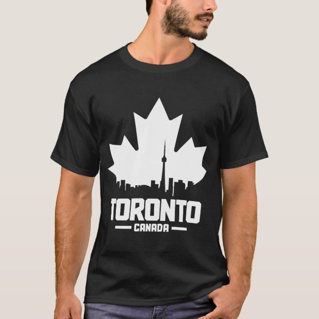 Camiseta Toronto Skyline Ontario Canada Maple Leaf Canadens (Frente)