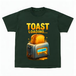 Camiseta Torrada Carregando Design de Café da Manhã Engraça