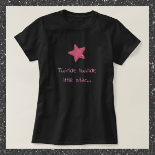 Camiseta Torre-branca, Pequena Estrela, Preta e Rosa