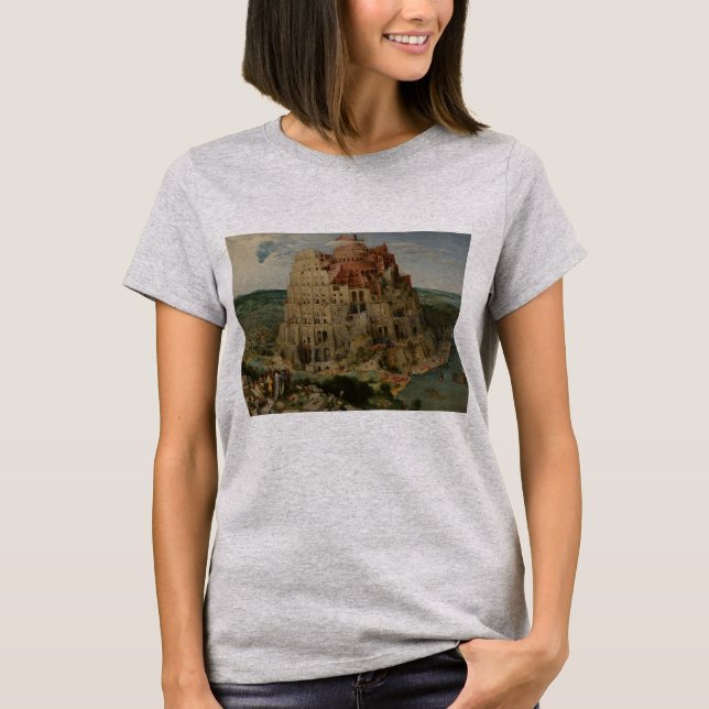 Camiseta Torre de Babel de Peter Bruegel, o Velho (Frente)
