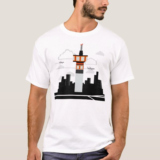 Camiseta Torre de controlo de tráfego aéreo (Frente)