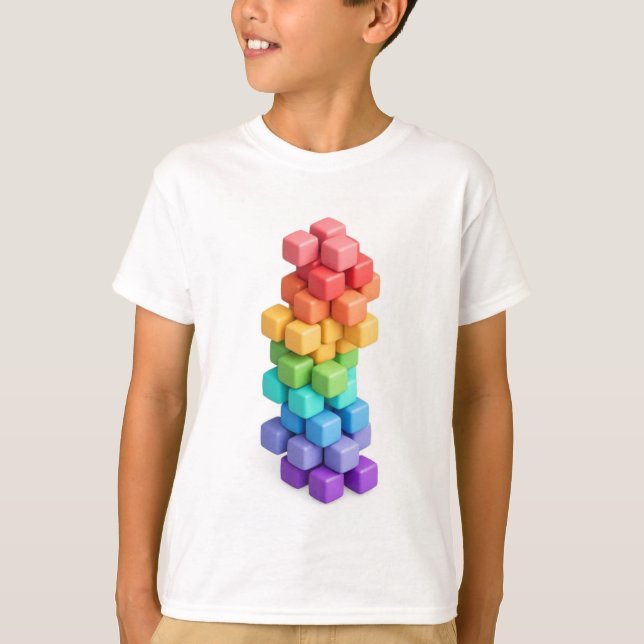 Camiseta Torre de Cubo Arco-íris (Frente)