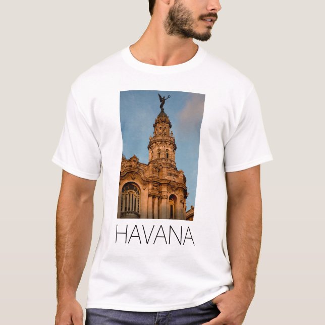 Camiseta Torre de edifício antigo, Havana, Cuba (Frente)